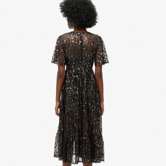 Volume Tiered Mesh Midi Sequin Dress - Picture 2 of 7